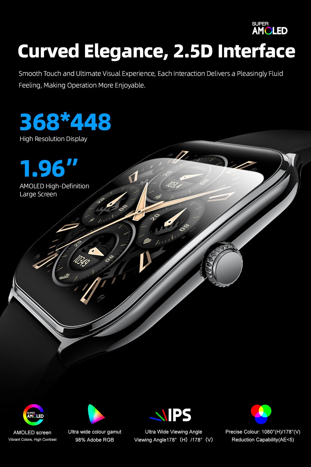 Nouvelle montre intelligente 2025, montre de sport de 1,96 pouces, étanche IP67, plus de modes sportifs 110, traqueur d'activité physique, montre ultra-mince.