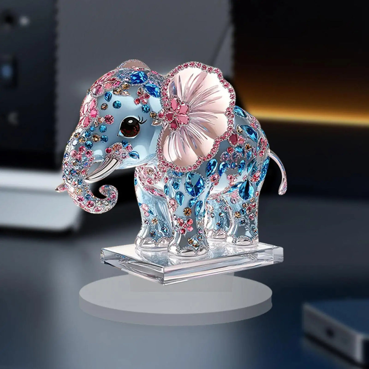 Elephant figurine for fireplace, cute decorative sculpture, for home, guest room