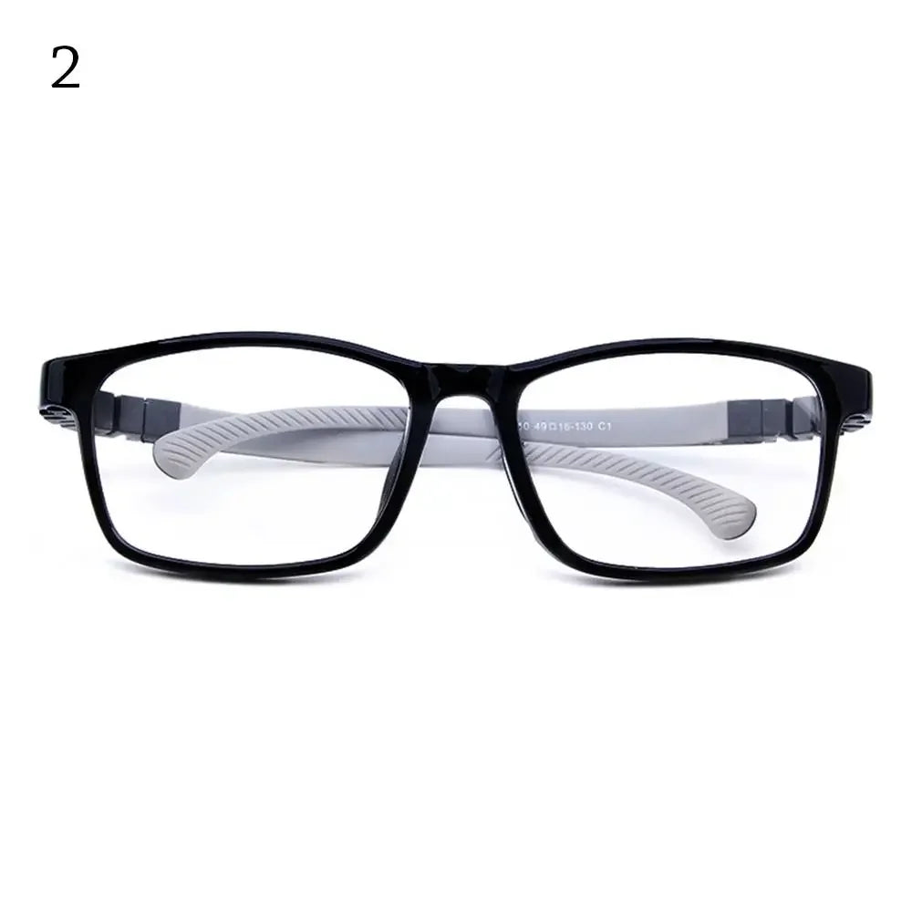 Children's blue light blocking glasses, silicone, for boys and girls, for computer use, ultra-lightweight, square, transparent