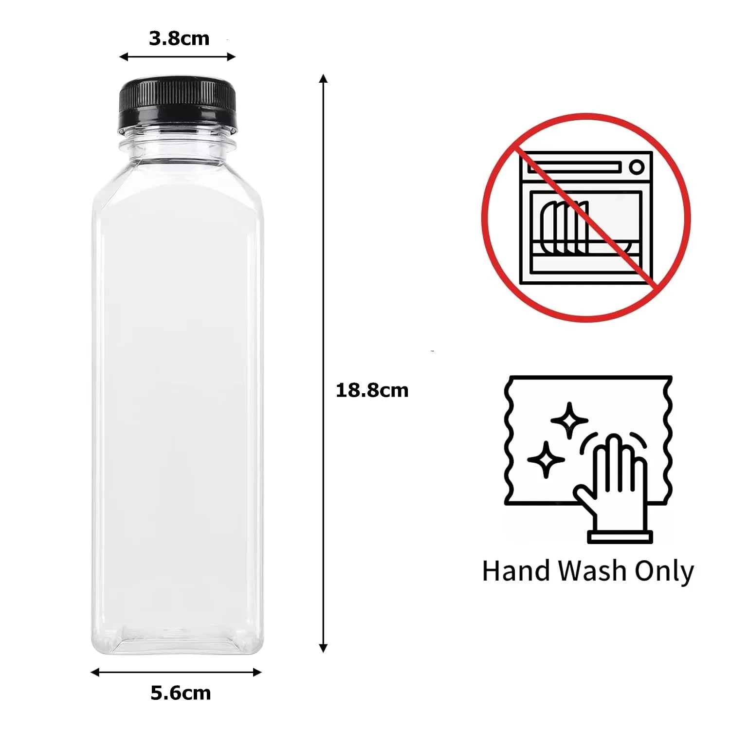 Bouteilles de jus de 500ML avec bouchons, bouteilles vides transparentes réutilisables avec entonnoir à brosse et étiquettes pour smoothies et autres boissons YY177
