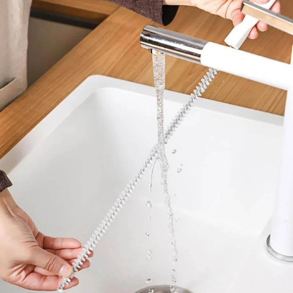 Sink drain cleaning brush, drain clog remover, foldable sink overflow sewer drain brush for bathroom and kitchen, 1 piece