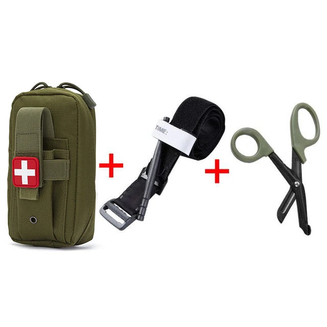 Trousse de premiers secours professionnelle, garrot de sauvetage médical, pochette EDC, outil de survie Molle pour Camping en plein air randonnée d'urgence