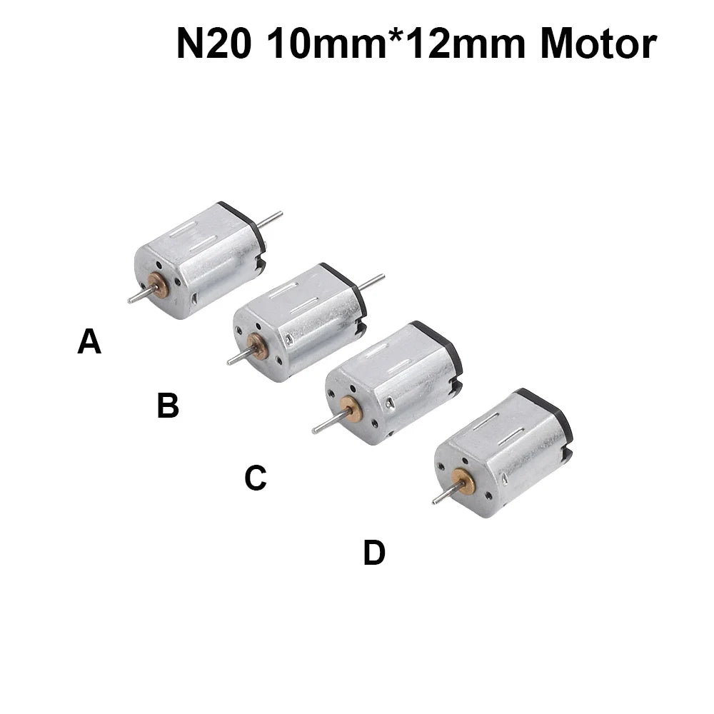 N20 micro motor 10mm x 12mm, DC 3V 3.7V 6V 9V 12V, high speed, single/dual shaft, high torque, DIY, N scale, toy, car, electric motor