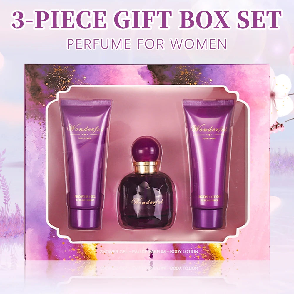 Coffret cadeau bain et corps pour femme et fille, 1,7 floz, vaporisateur d'eau de parfum 2,8 floz, gel douche 2,8 floz, gratitude Linge, parfum pour femme