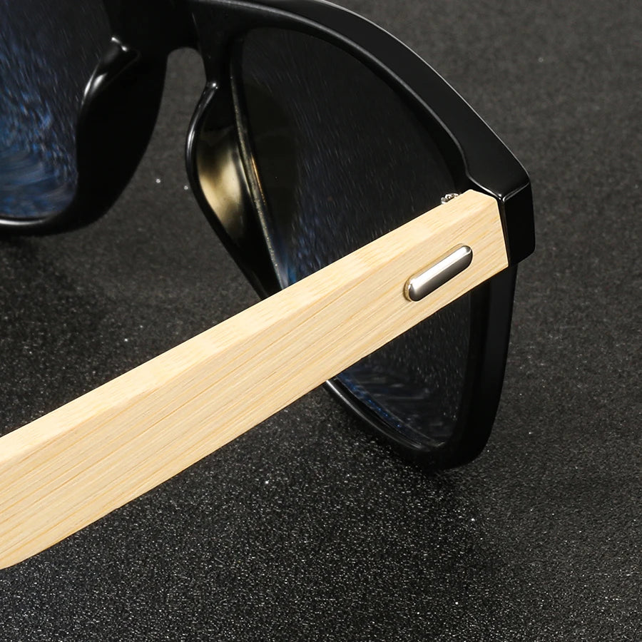 4 pièces mode carré unisexe bambou bois Vintage lunettes de soleil pour hommes femmes conduite pêche marque concepteur lunettes de soleil homme UV400