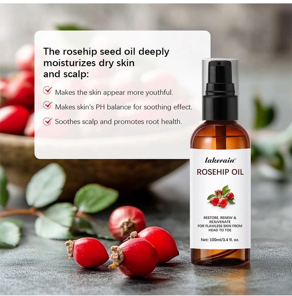 Huile de rose musquée biologique, huiles pour le visage, 30ml, soins pour la peau à absorption rapide, hydratant, huile pour le visage, Essence de graines de rose musquée biologique