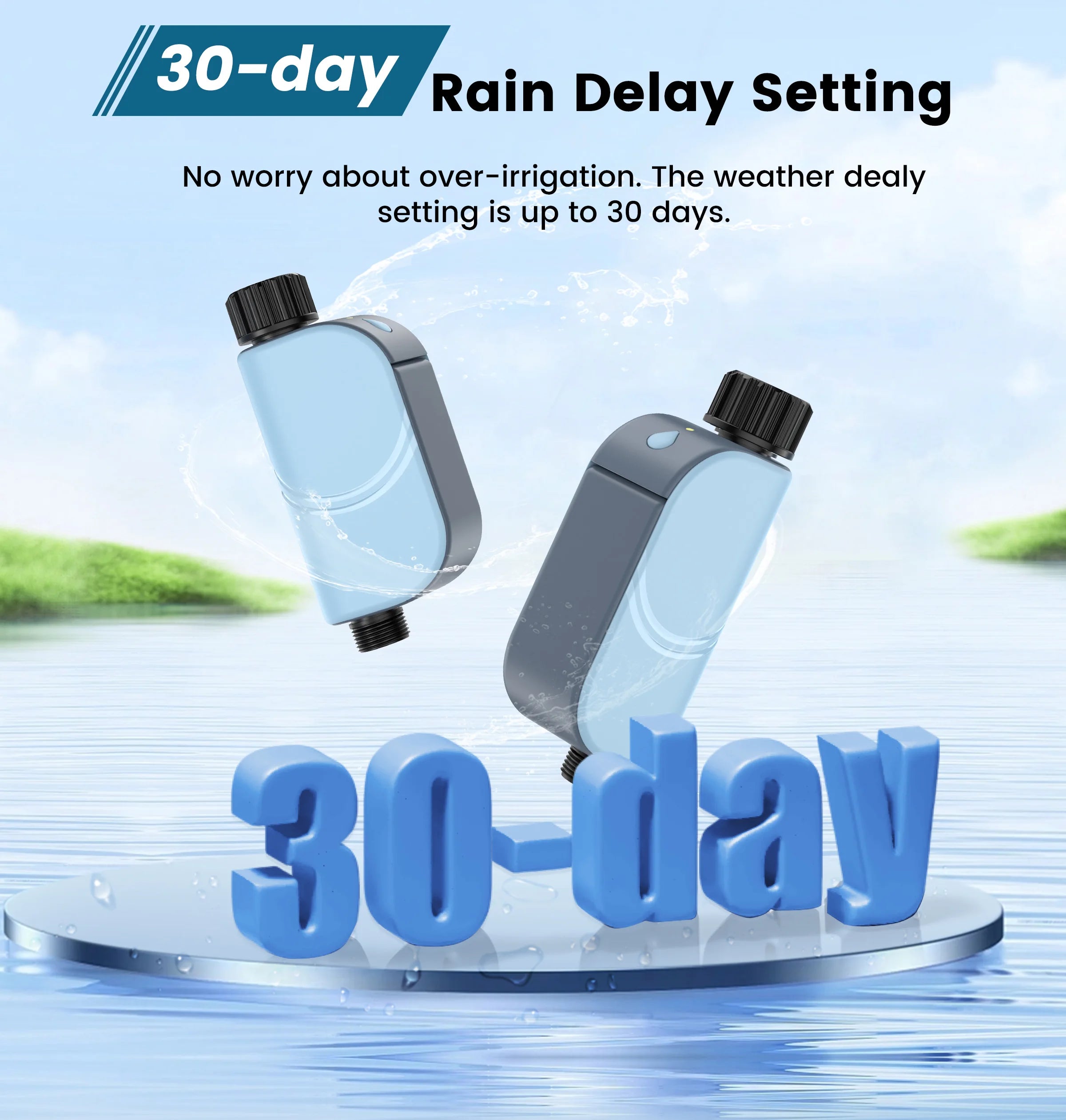 GIRIER Tuya Smart Water Timer WiFi Programmable Irrigation Controller for Hose Irrigation, No Hub Required, Works with Alexa