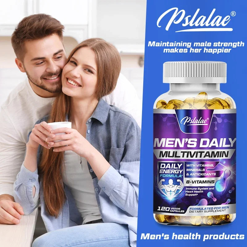Supplément multivitaminique pour hommes avec vitamines A, B12, C, D et E pour soutenir l'énergie et le zinc pour soutenir la santé immunitaire nutraceutique