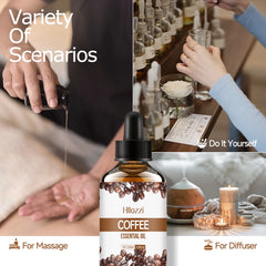 L'huile essentielle de café convient à l'utilisation dans les diffuseurs, les humidificateurs, les spas, le massage, les soins de la peau, les soins du corps, les soins du visage, les soins capillaires.