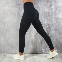 Yoga Fitness femmes Leggings taille haute collants avec poche gymnastique entraînement course extensible Sexy bout à bout levage décontracté pantalon maigre