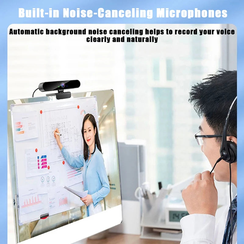 4K USB Webcam with Microphone, Autofocus, 2K Camera for PC/Laptop, 1080P Live Streaming Webcam for Video Calls
