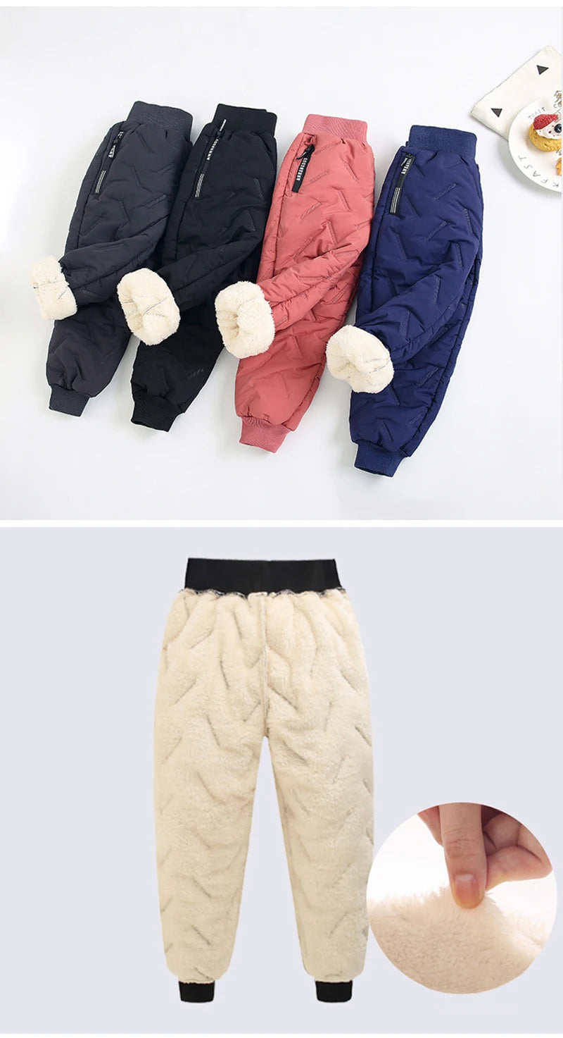 Filles hiver chaud mode cachemire coton pantalon pour garçons âgés de 3 à 12 ans enfants décontracté imperméable épaissir pantalons de survêtement vêtements pour enfants