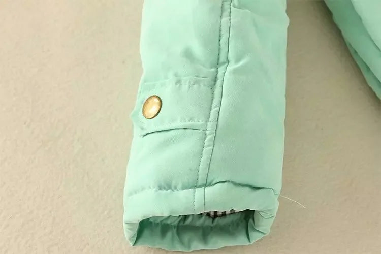 Veste d'hiver longue en coton épais pour femme, manteau à grand col en fourrure avec doublure polaire, coupe ample, vêtements d'extérieur en coton, B-44465