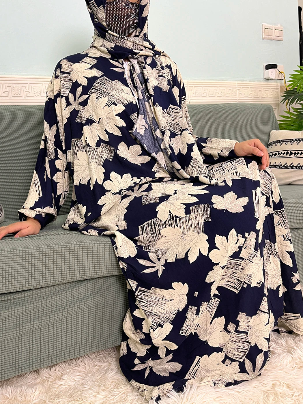 Abayas musulmanes en coton pour femmes, vêtement de prière traditionnel à fleurs pour Ramadan, Caftan africain, Marocain, Robe connectée, foulard