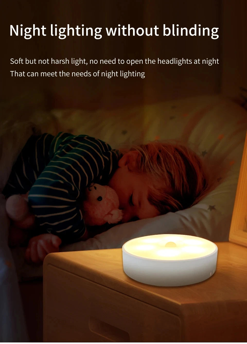 Lampe intelligente avec détecteur de mouvement, Rechargeable par Usb, lumière blanche chaude pour cuisine, escaliers, couloir, placard, chambre à coucher