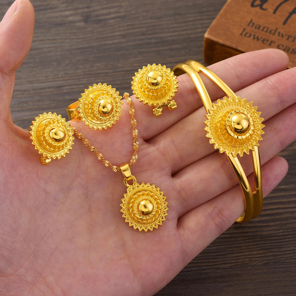 Bijoux Érythréens et Éthiopiens pour Femmes, Pendentif de la raq, Colliers, Boucles d'Oreilles, Bague, Chaîne de Sauna, Document en Or, Cadeau de Produits de Désherbage Africain