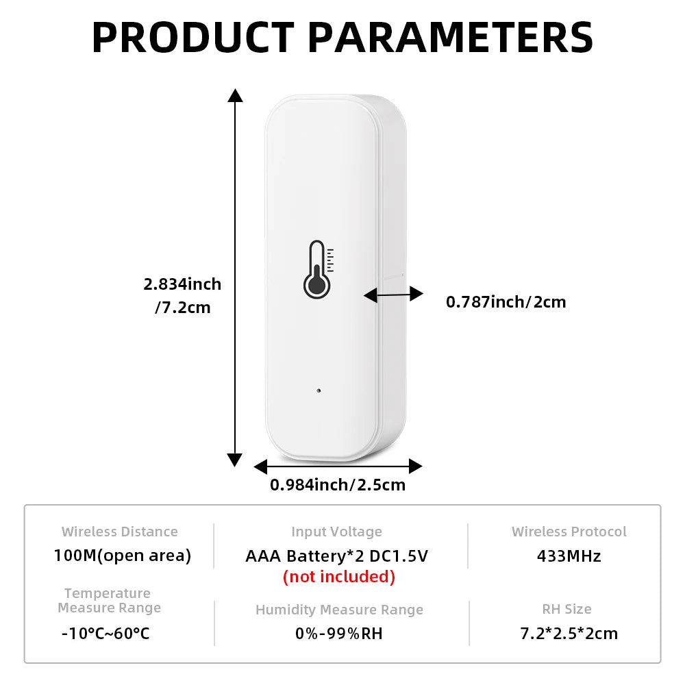 Tuya – Station météo WiFi, capteur de température, Kit thermohygromètre intelligent, passerelle Wi-Fi et thermohygromètre 433mhz avec alerte par application