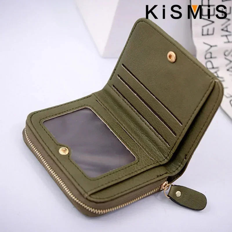 Portefeuille en cuir rose pour femme, porte-monnaie Kawaii mignon, sac à main de créateur de luxe pour femme, petit porte-monnaie