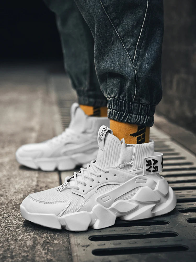 Chaussures pour hommes nouveau haut de gamme Beige hommes baskets grosses hommes chaussures rehausser la mode décontracté grande taille amortissement chaussures de Tennis Zapatillas