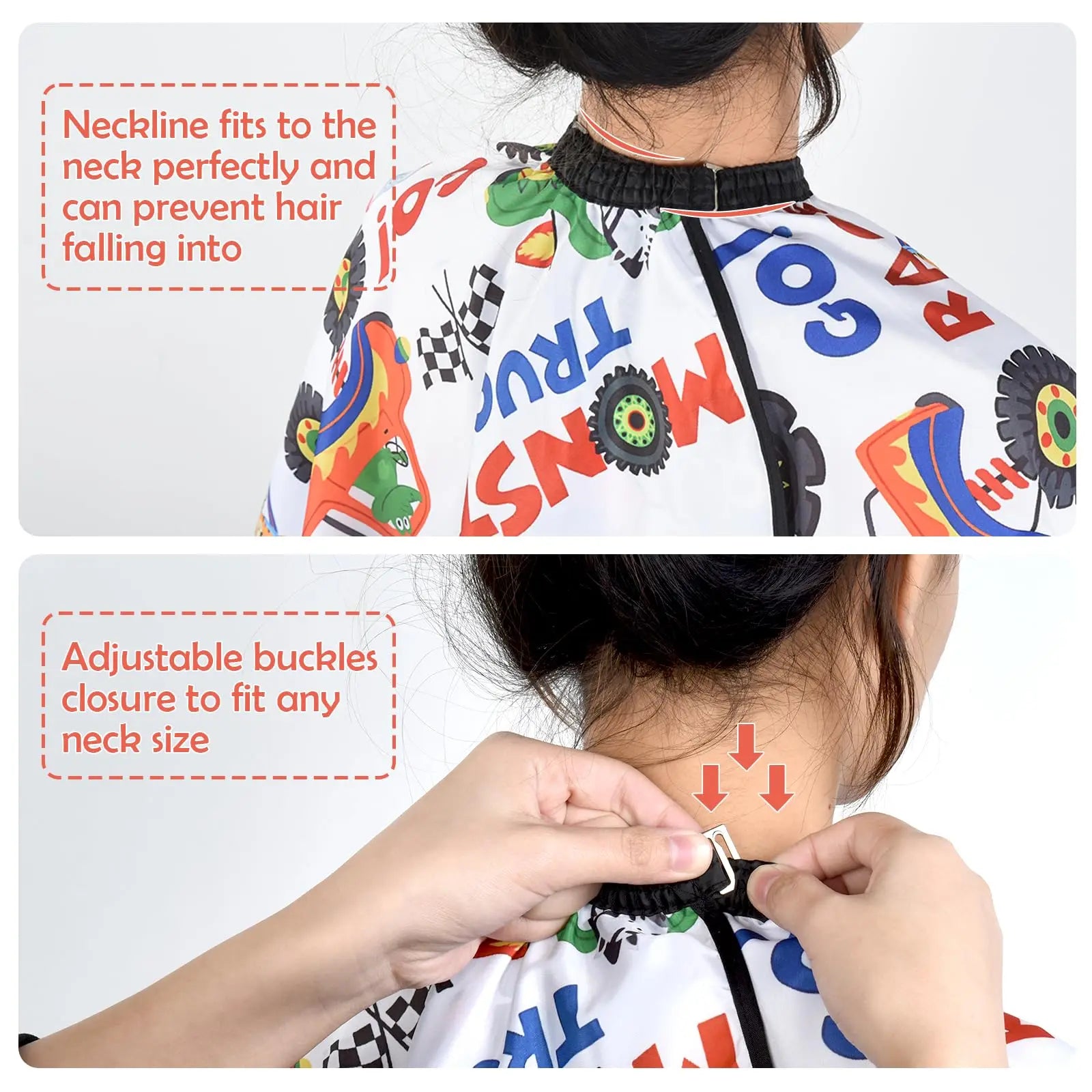 Children's hairdresser's cape, cartoon design, for hair salons, polyester pongee, barber's robe, hair care, hairdressing supplies