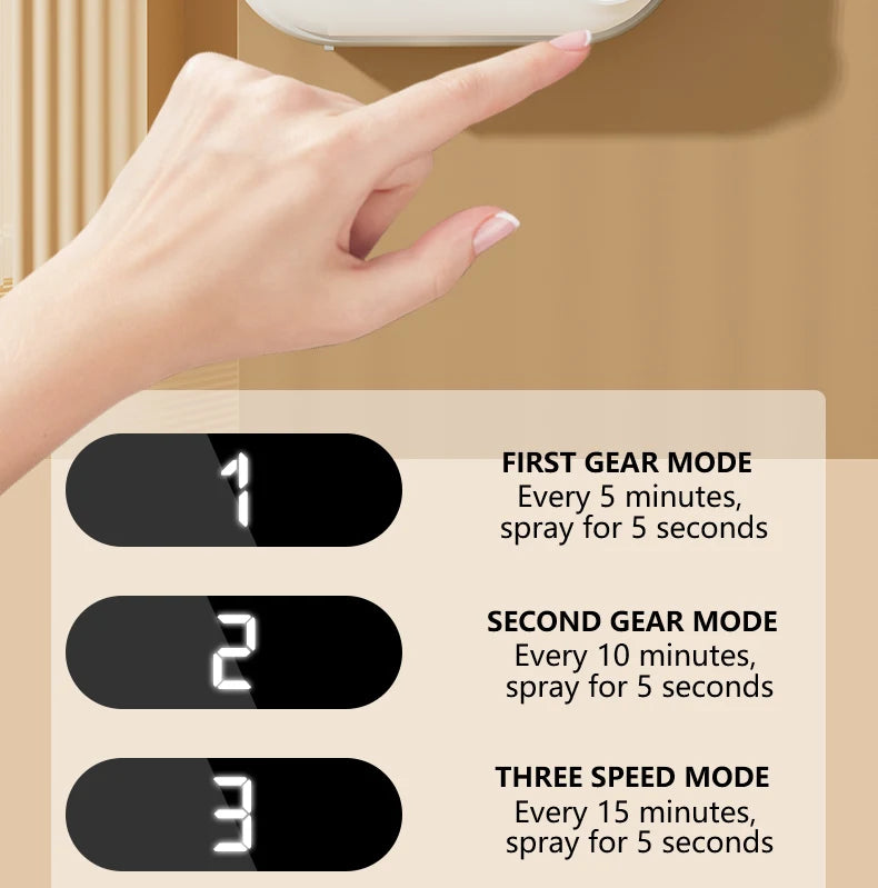 Aromatherapy diffuser, automatic fragrance sprayer for home, bedroom, and bathroom. Air freshener spray.