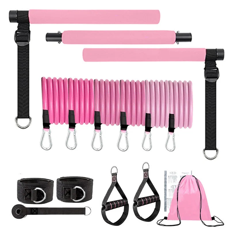 Combinaison de barre de Pilates multifonctionnelle, barre de Fitness, Yoga, Expansion de la poitrine, corde de Tension, entraîneur arrière, corde élastique, ceinture d'étirement
