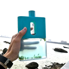 Bouteille d'eau plate en plastique de voyage sans BPA 500ml A6 A5, en papier, pour l'extérieur, avec coussin Portable