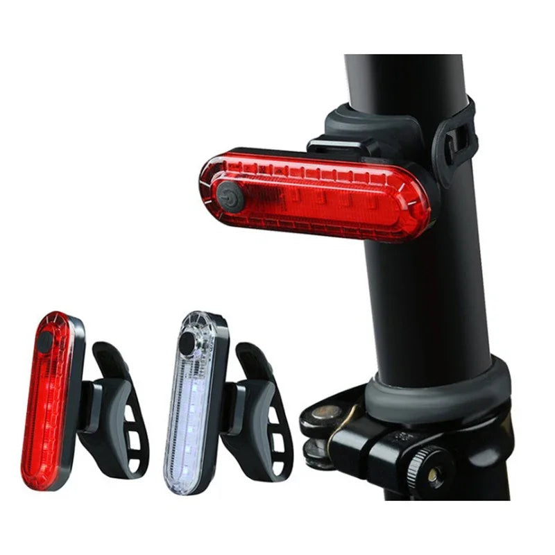 Enquêter arrière LED étanche pour vélo, aste par USB, éclairage de vélo clignotant, lampe à iode de sécurité, accessoires de lanterne de vélo