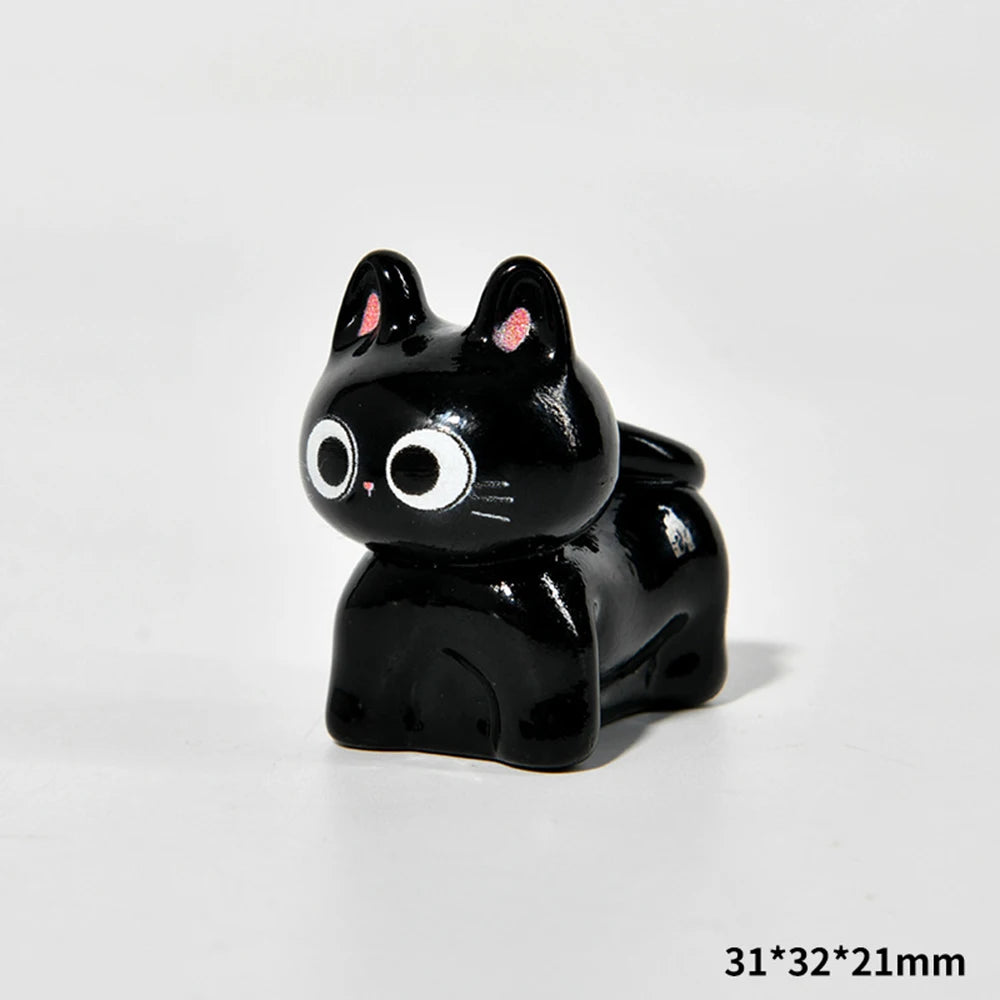 Cartoon resin cat figurine, mini kitten, tilted head, home decorations, small creative figurines for car and desk mounting