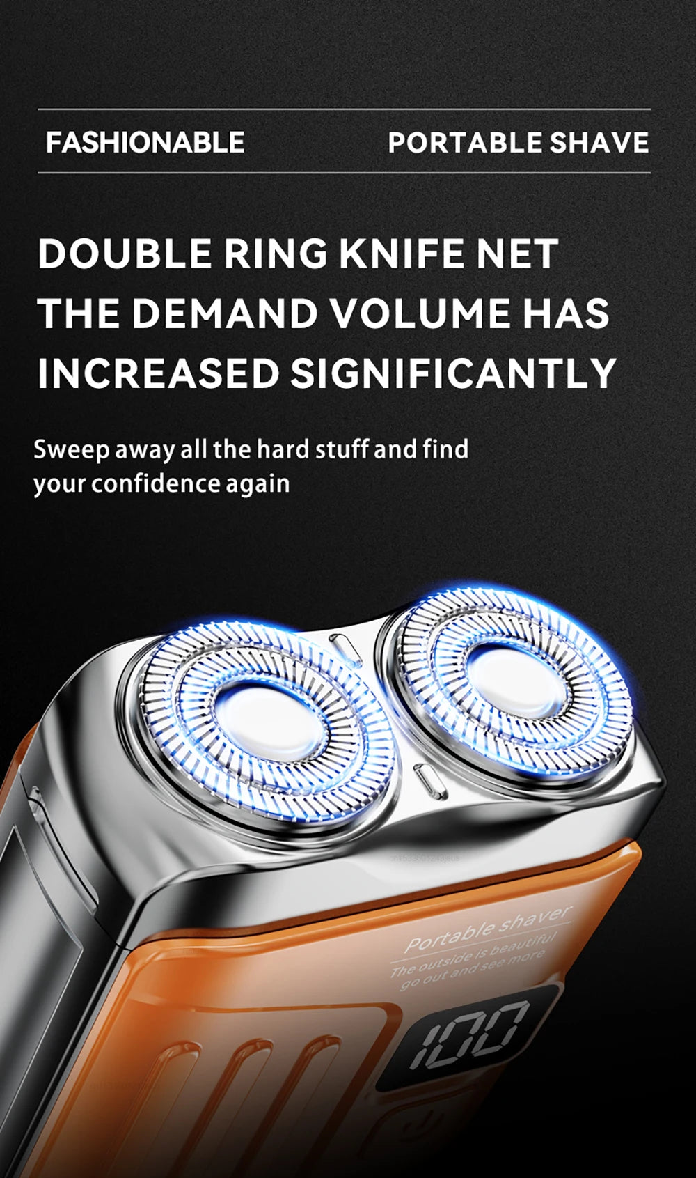 Rasoir électrique pour hommes, Mini tondeuse à barbe magnétique Rechargeable à Double tête, étanche, Portable, pour le visage