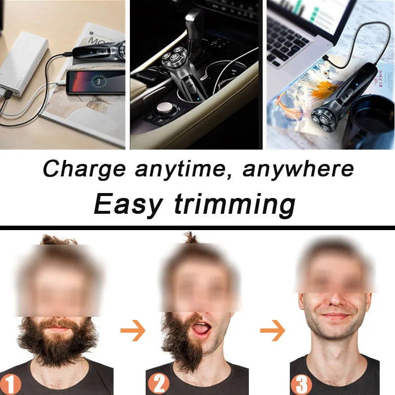 Rasoir électrique pour hommes rasoir électrique SOEYE rasoir pour hommes lame flottante 3D tondeuse à barbe Recharge USB Machine de coupe de cheveux