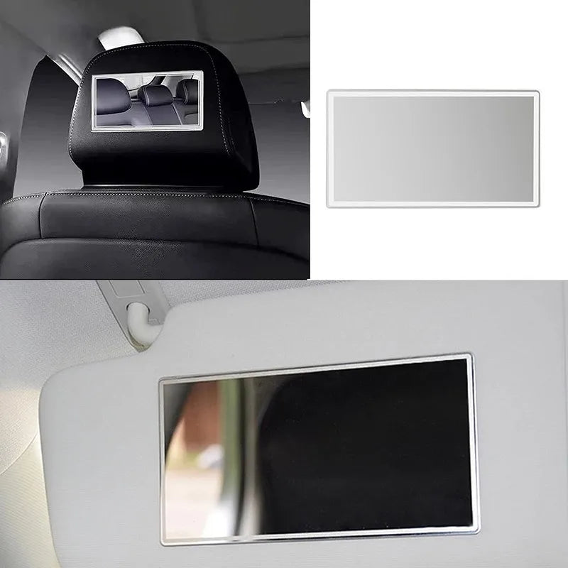 Miroir de maquillage de voiture en acier inoxydable, Portable, pare-soleil automatique, miroirs HD, miroir intérieur de voiture, style universel