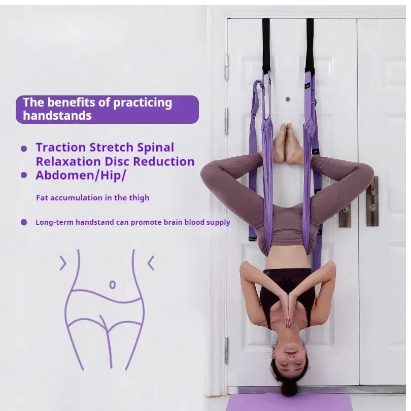 Ensemble de Yoga aérien en soie pour femme, hamac, jambes arrière, étirement, balançoire, accessoires de Pilates, ceinture de Fitness élastique, équipement de gymnastique à domicile