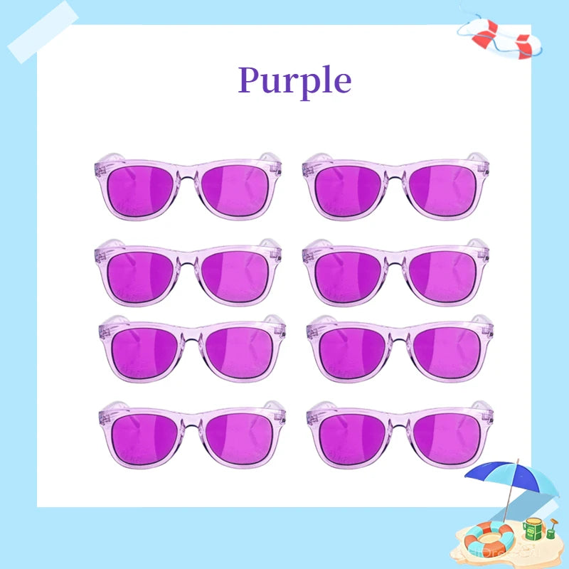 8 - 64pcs enfants lunettes de soleil cadeau de fête en vrac pour les enfants de 3 - 12 ans, lunettes de soleil translucides néon avec Protection UV 400, Pool birthday party Supplies Gift Bag pad