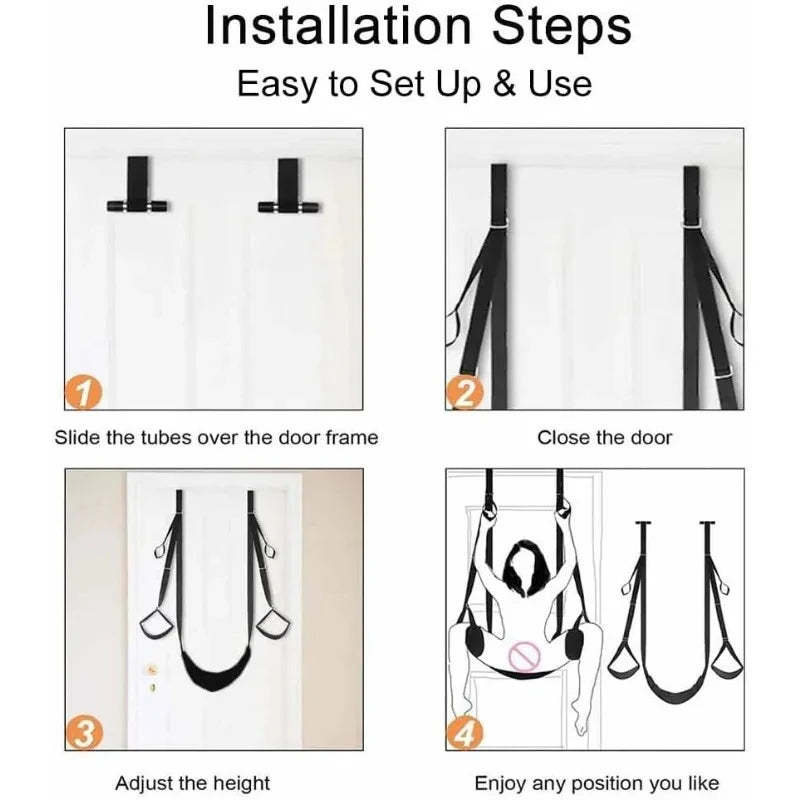 Door swing, sex toys for couples, BDSM play, adjustable straps, open leg spreader for women, adult sex game products