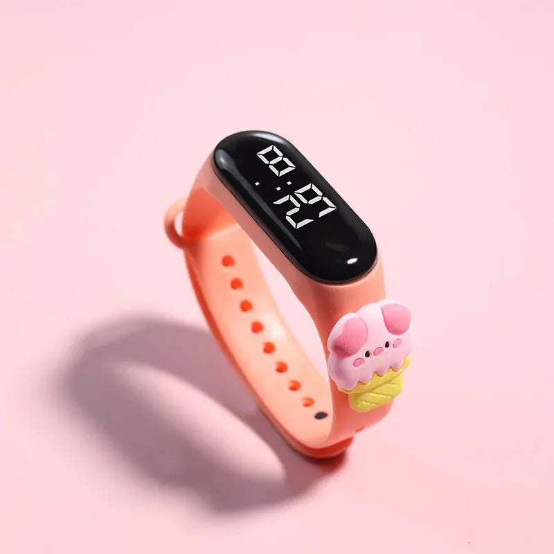 Montre numérique en silicone pour enfants, montres de sport pour enfants, montres électroniques pour filles, montre-bracelet de dessin animé LED, mode