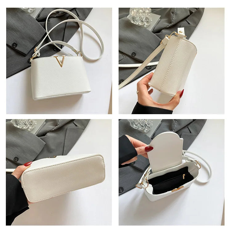 Sac fourre-tout de luxe pour femmes, sac seau élégant en cuir Pu en forme de V Chic, sac à main à couverture supérieure pour femmes, sac à bandoulière pour femme