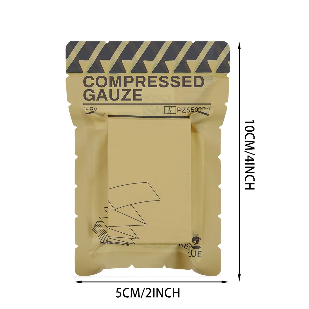 RHINO RESCUE Gaze compressée stérile pour pansement d'urgence, trousse de premiers secours et de traumatologie