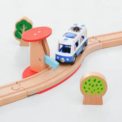Jouets pour tout-petits, Train en bois, accessoires de voie ferrée, Barricade, scène de piste de plate-forme, jouets Puzzle pour garçons et filles