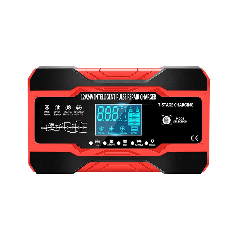 5A Car Battery Charger, 12V/24V Smart Battery Charger, Automatic Maintenance with Temperature Compensation for Truck Mower