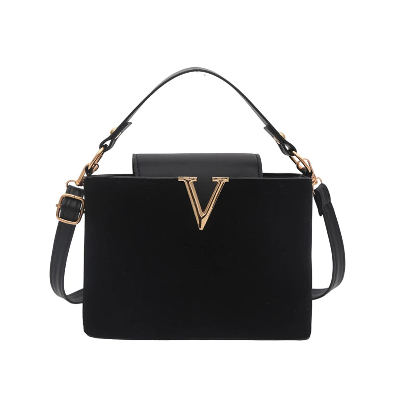 Fashionable mini suede bag for women, faux suede tote bag, decorative handbag with locking buckle, shoulder bags 