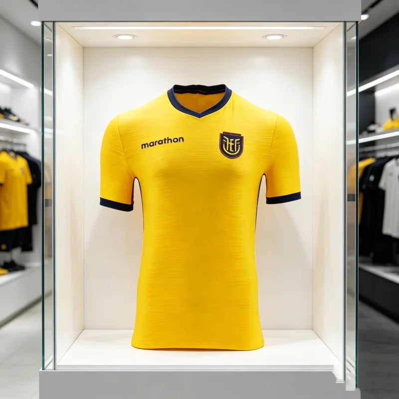 Nouveau Maillot Domicile Équipe Équateur 2026 Compétition Mondiale – T-shirt de Supporter de Football pour Homme, Séchage Rapide et Respirant, Modèle Famille et Enfants