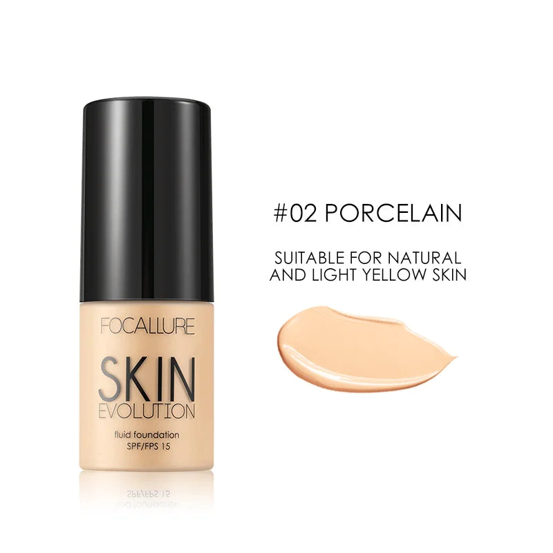 Focallure Base visage liquide fond de teint crème couverture complète correcteur contrôle de l'huile fond de teint hydratant crème maquillage pour les femmes