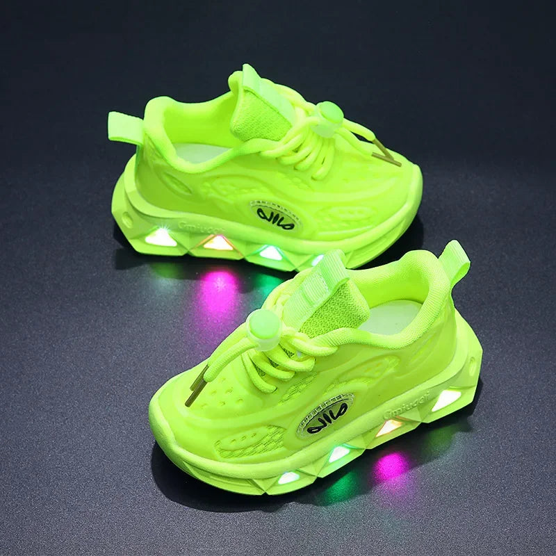 Chaussures pour bébés, baskets lumineuses et maladroites pour garçons et filles, petites et moyennes tailles, à semelles souples, nouvelle collection printemps-automne 2023