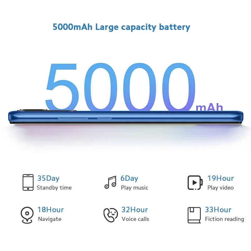 Smartphone 10A 6GB 128GB Original Xiaomi Redmi Global 6.53 'écran HD Helio G25 Octa Core 13MP empreinte digitale 5000mAh téléphone utilisé