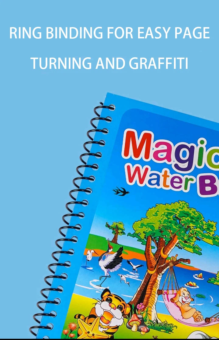 Jouets d'éducation précoce pour enfants, livre magique avec stylo, dessin à l'eau, jouets Montessori, livre de coloriage réutilisable, livre de dessin magique