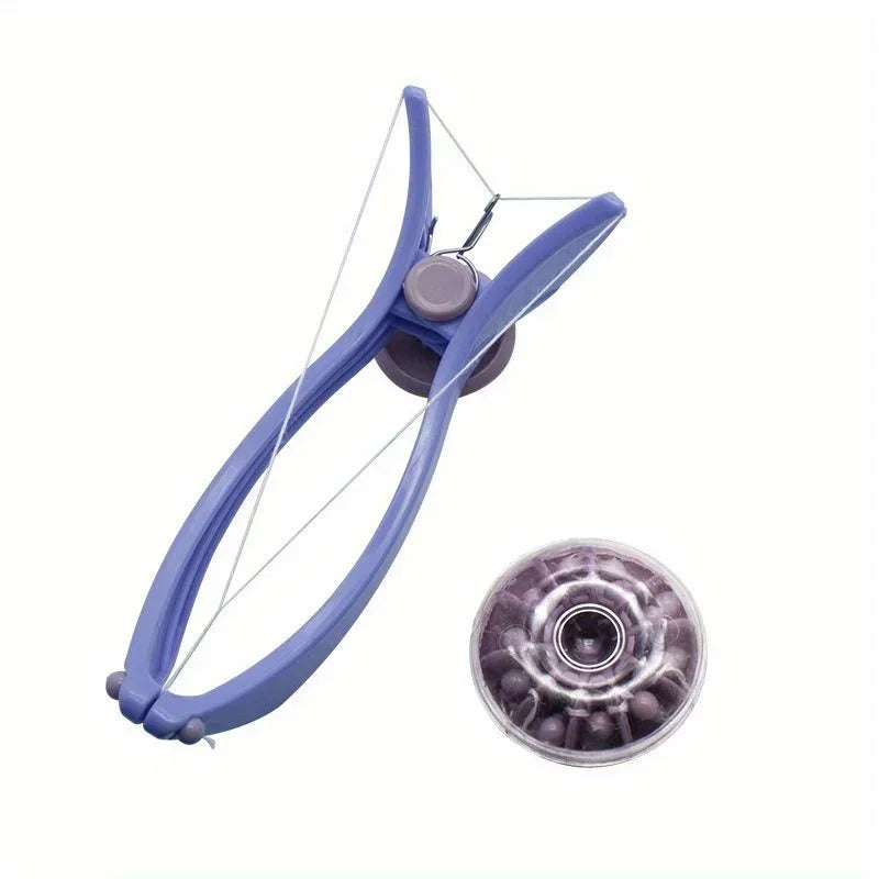 Portable purple facial hair remover with facial thread for beauty purposes