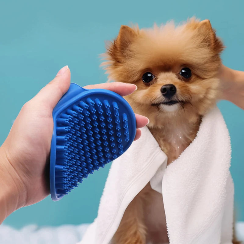 Peigne de Toilettage pour Chat et Chien, Brosse de Bain, pour Animaux de Compagnie, Perte, Énergie Apaisant, Poils en Caoutchouc, avec Poignée à Anneau Réglable
