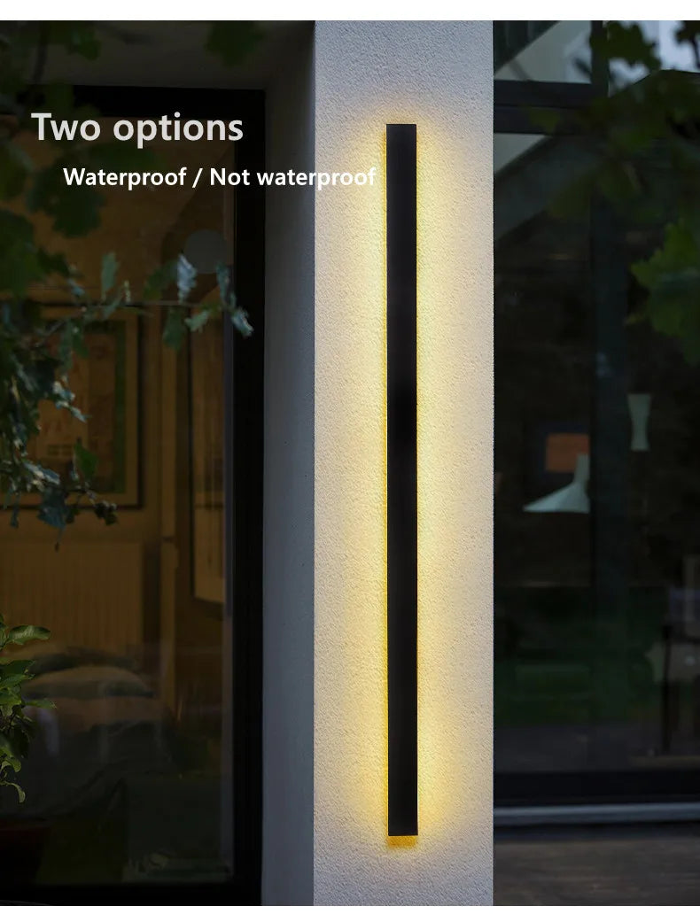 LED étanche longue applique murale ip65 éclairage extérieur jardin maison de campagne balcon lumière mur intérieur chambre salon lumière