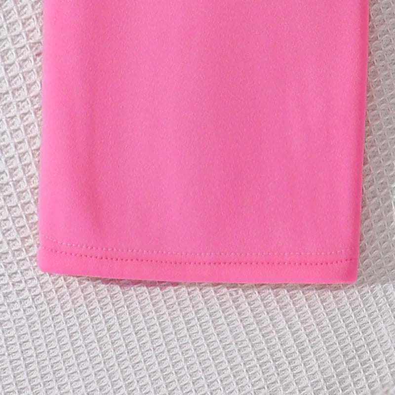 Ensemble de vêtements chauds pour enfants, couleur unie, imprimé cœur, haut et pantalon, sport décontracté, ample, vêtements de salon, automne et hiver